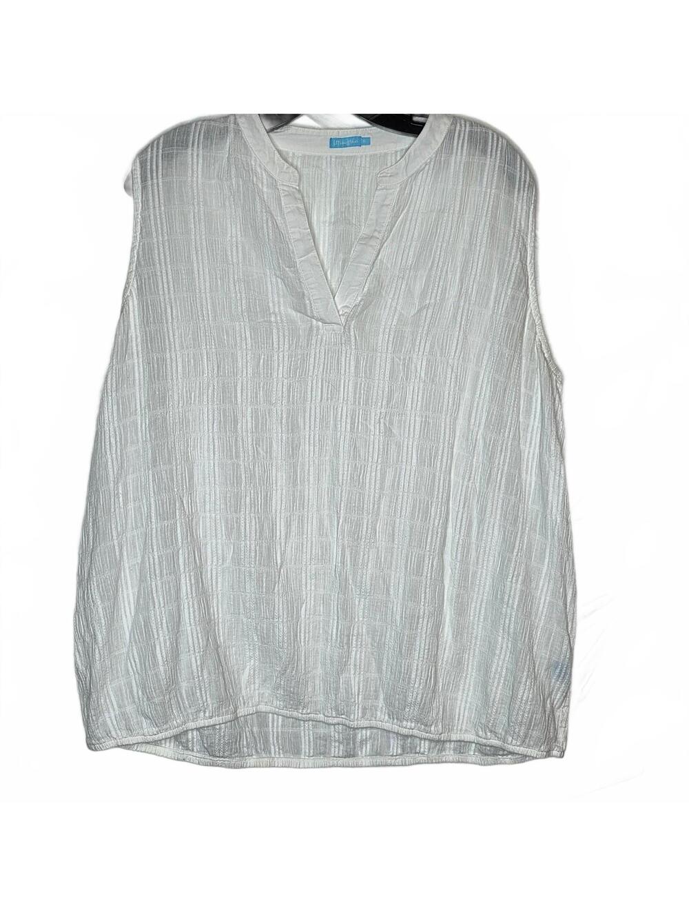 J McLaughlin Sleeveless Cotton Blouse Size XL Lightweight Summer